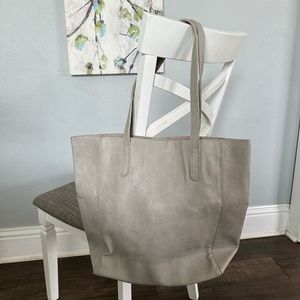 Joy Susan Grey Leather Bucket/Tote Purse - NEW without tags